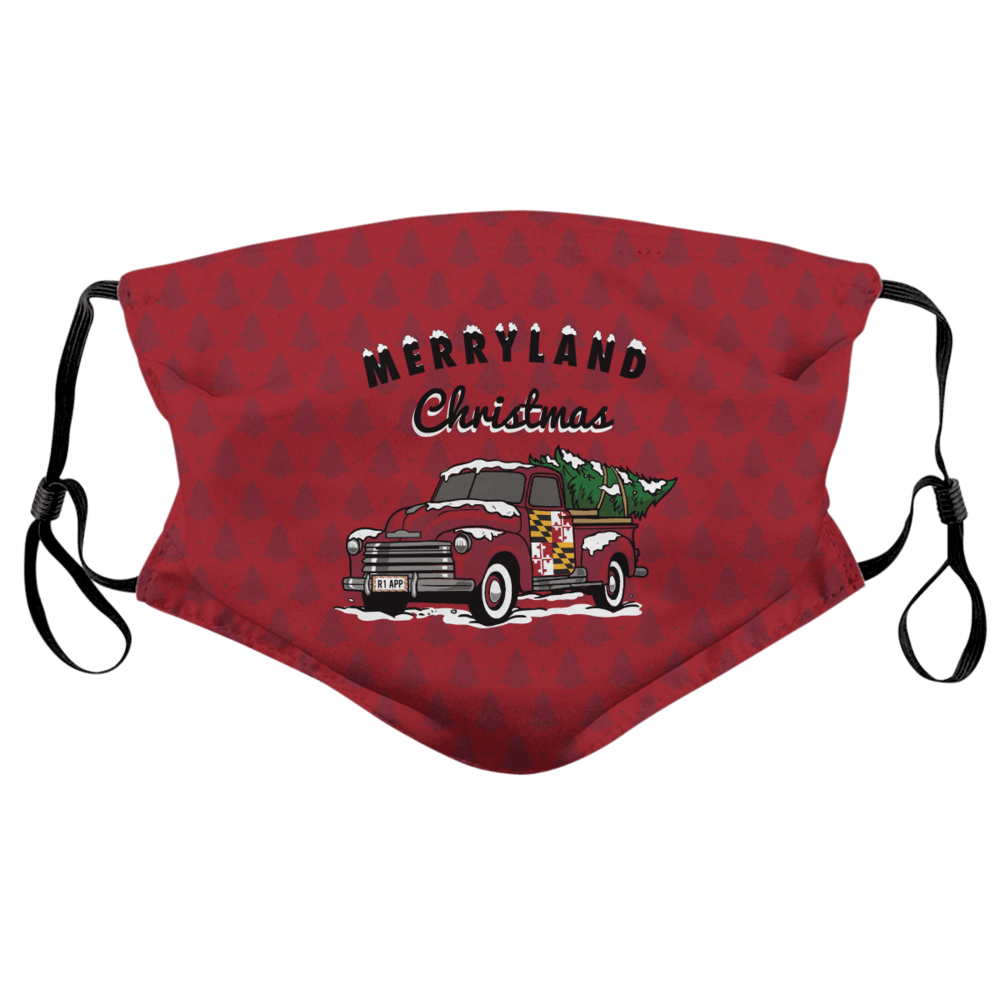 Merryland Christmas Tree Farm (Red) / Face Mask - Route One Apparel