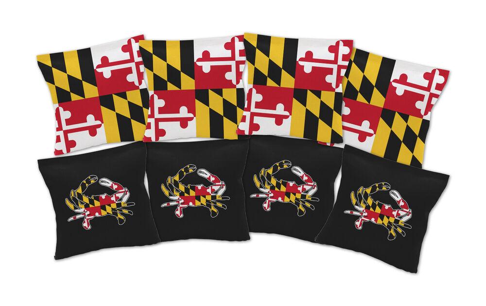 Maryland Flag & Crab / 8-Pack Cornhole Bag Set - Route One Apparel