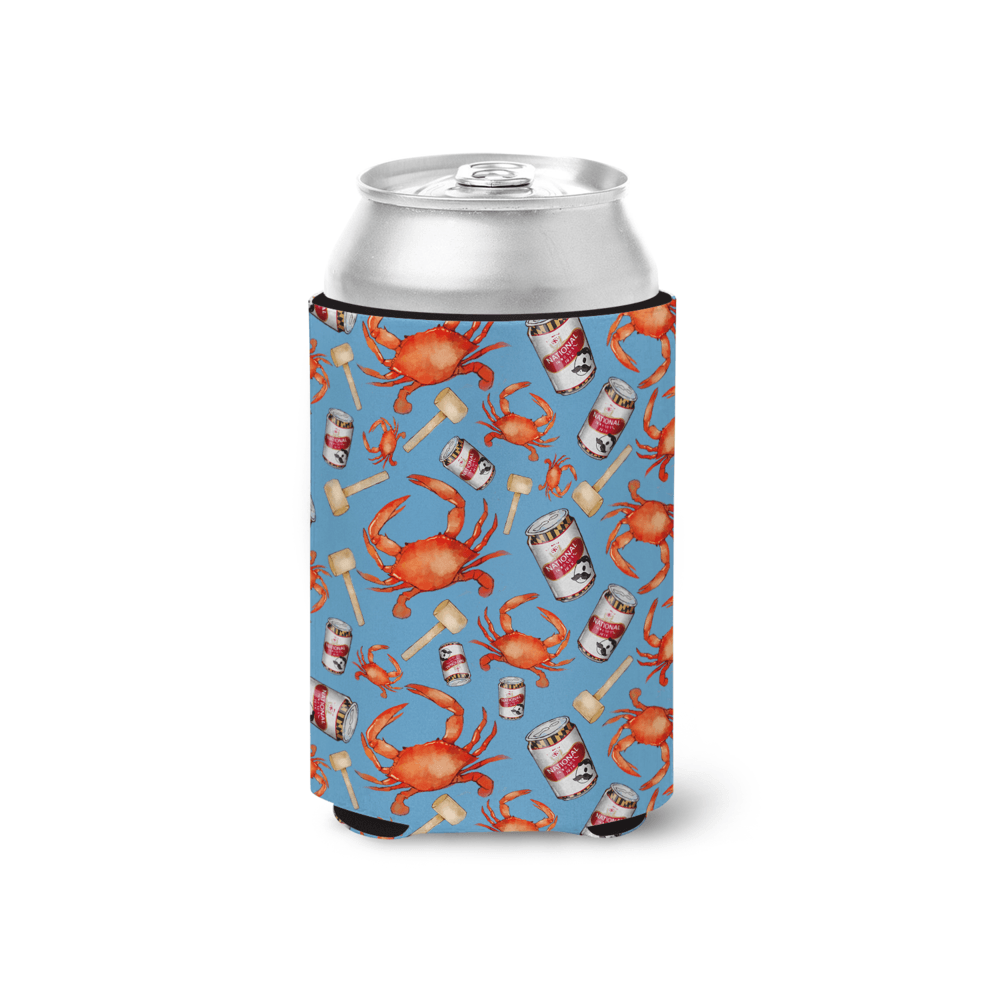 Crab, Mallet & Natty Boh (Light Blue) / Can Cooler - Route One Apparel