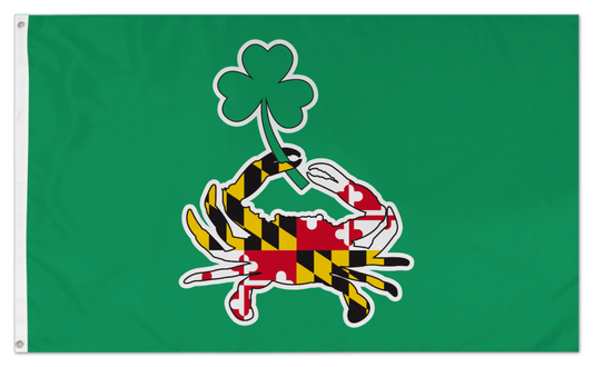 Maryland Full Flag Crab with Shamrock (Green) / Flag - Route One Apparel