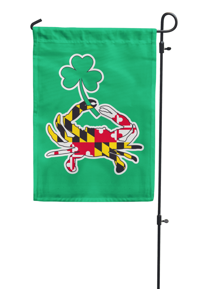 Maryland Full Flag Crab with Shamrock (Green) / Garden Flag - Route One Apparel