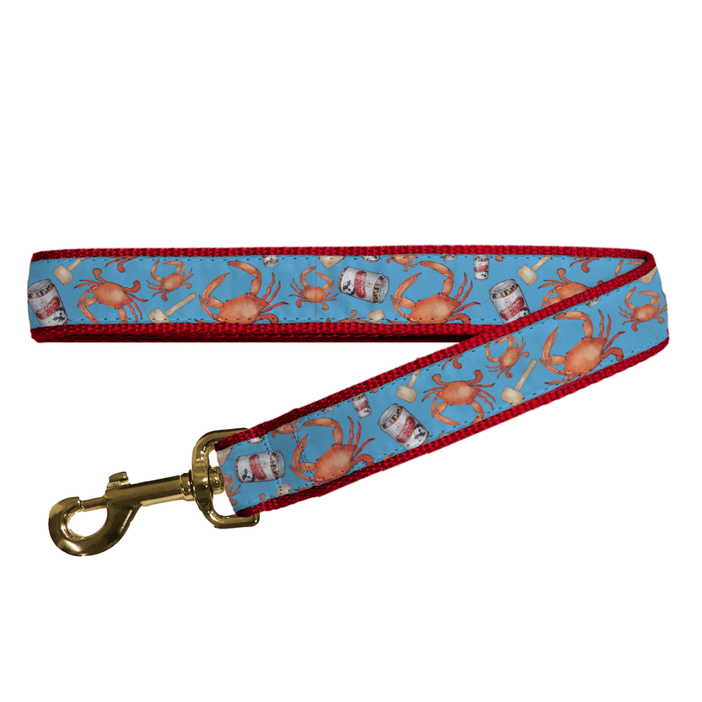Crab, Mallet & Natty Boh (Light Blue) / Dog Leash - Route One Apparel