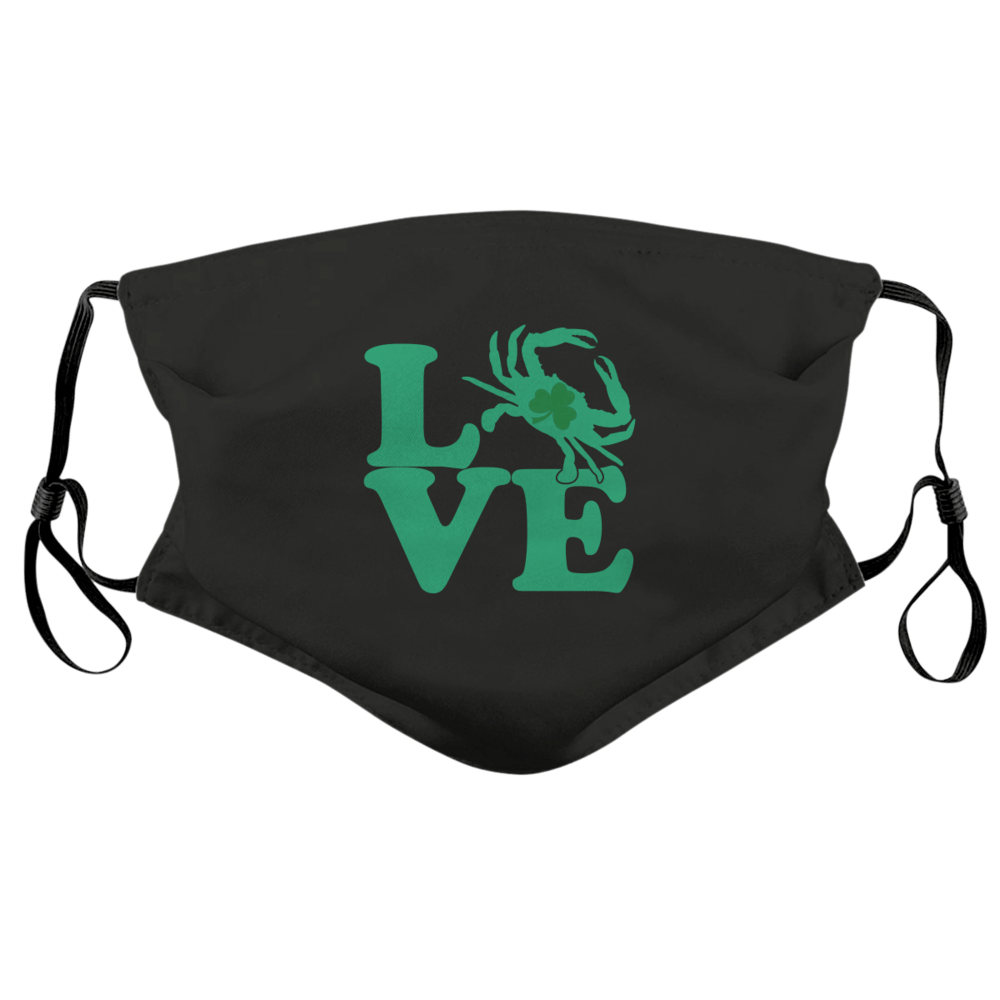 Crabby Love Shamrock (Black) / Face Mask - Route One Apparel