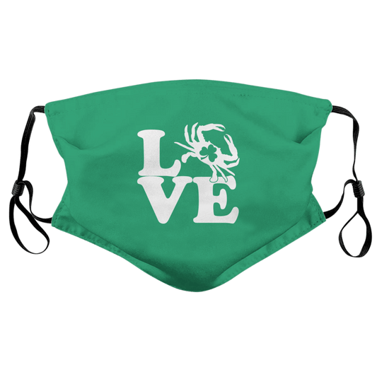 Crabby Love Shamrock (Green) / Face Mask - Route One Apparel