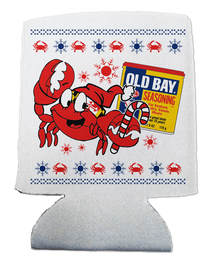 Crabby Holiday (White) / Can Cooler - Route One Apparel