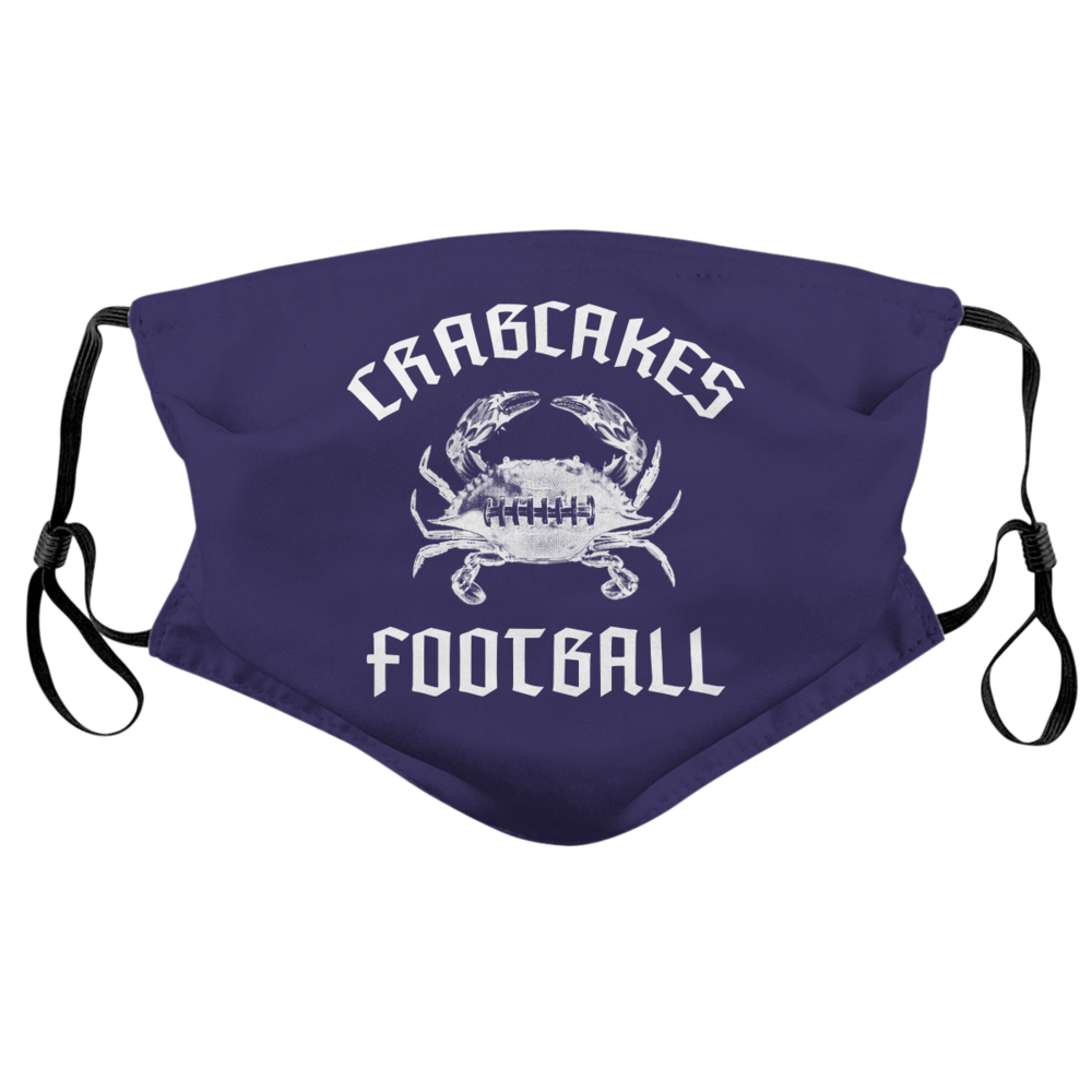 Crabcakes & Football (Purple) / Face Mask - Route One Apparel