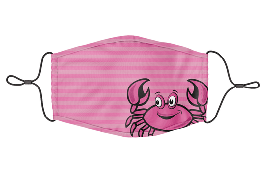 Cartoon Crab (Pink) / Youth Face Mask - Route One Apparel