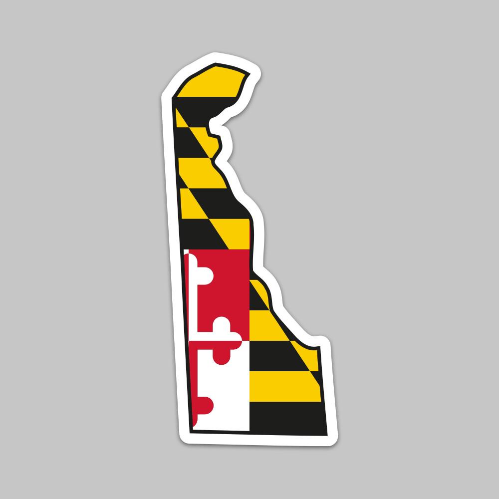 State of Delaware w/ Maryland Flag / Sticker - Route One Apparel