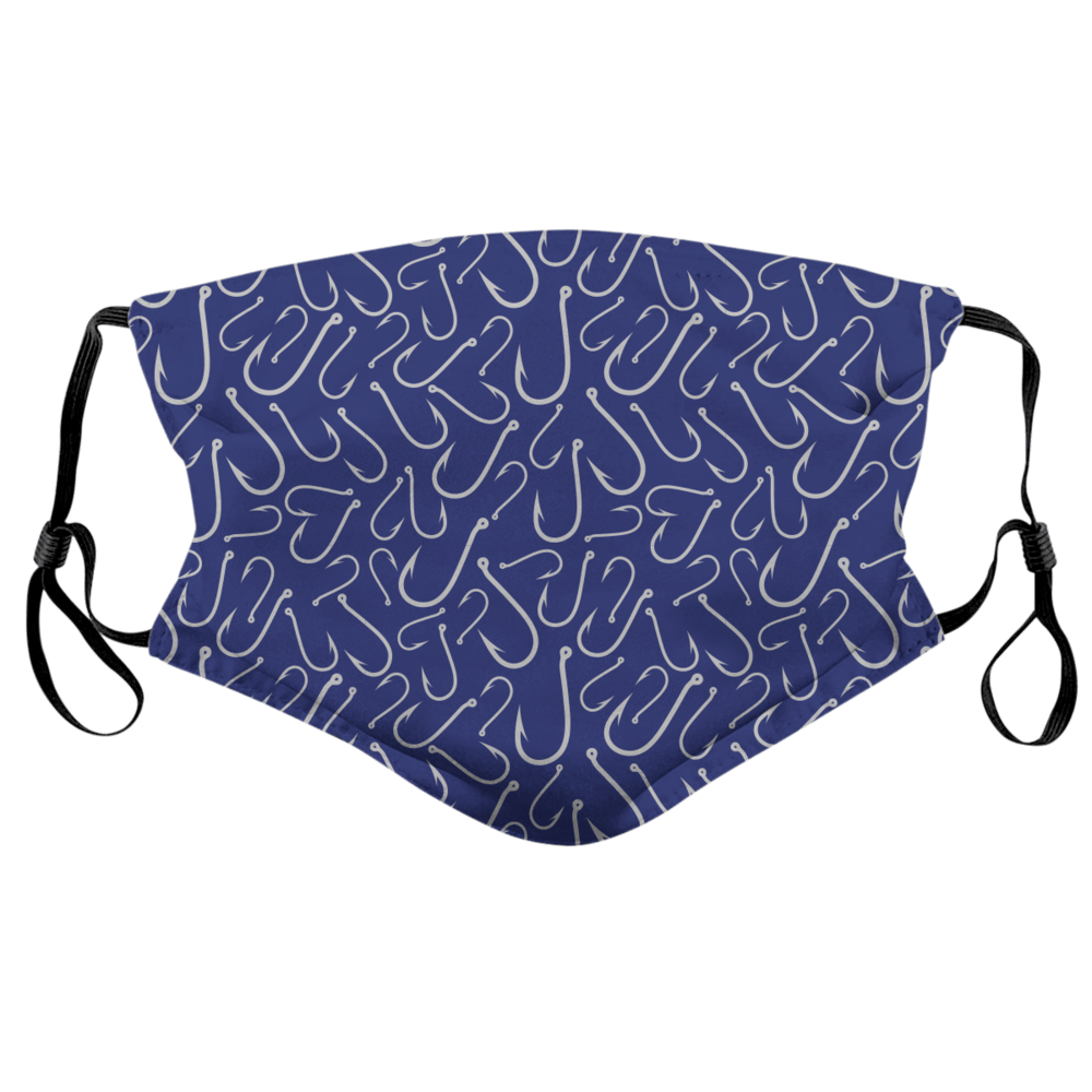Fishing Hooks Pattern (Blue) / Face Mask - Route One Apparel