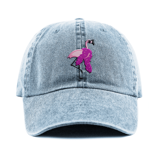 Flamingo with Feather Boa / Baseball Hat - Route One Apparel