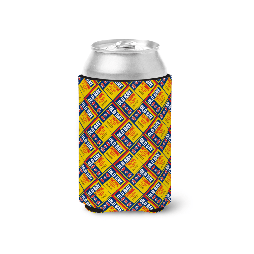 Flat Old Bay Can Pattern (Yellow) / Can Cooler - Route One Apparel