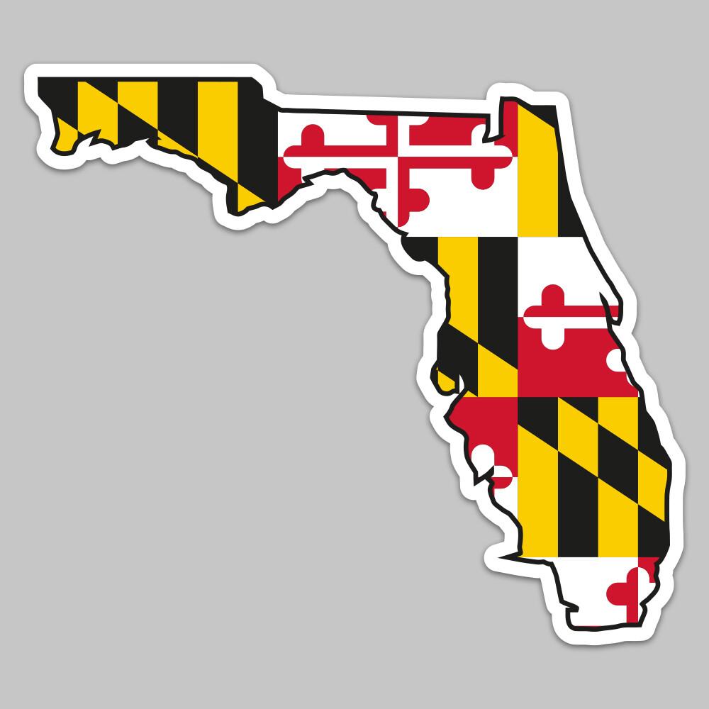 State of Florida w/ Maryland Flag / Sticker - Route One Apparel