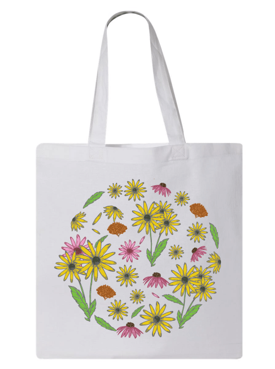 Black Eyed Susans with Coneflowers and Butterfly Weeds  / Tote Bag - Route One Apparel