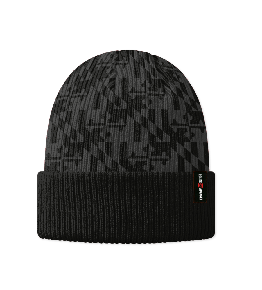 Greyscale Maryland Flag / Beanie - Route One Apparel