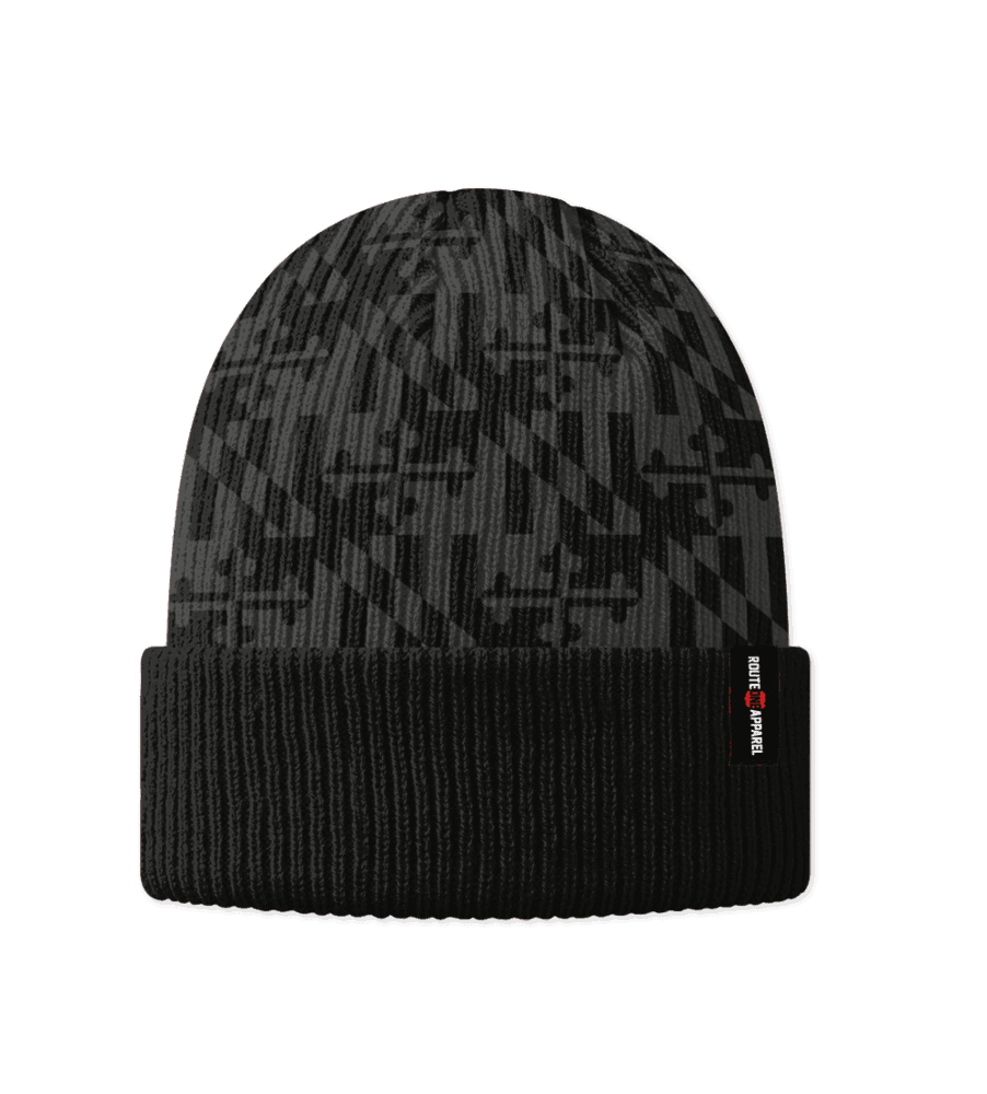 Route One Apparel Grayscale Maryland Flag / Beanie Grey
