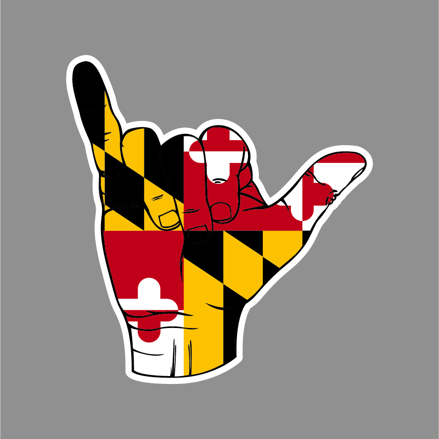 Maryland Flag Hang Loose Sign / Sticker - Route One Apparel