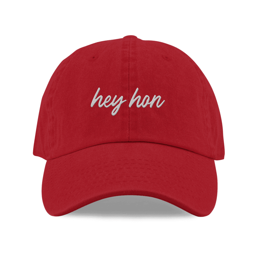 Hey Hon (Red) / Baseball Hat - Route One Apparel