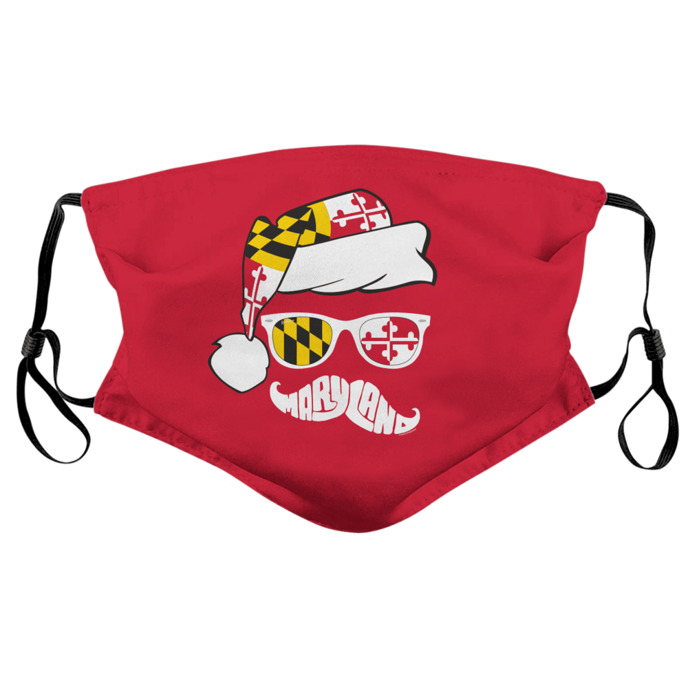 Holiday Maryland Mustache (Red) / Face Mask - Route One Apparel