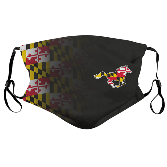 Maryland Horse & Fade (Black) / Face Mask - Route One Apparel