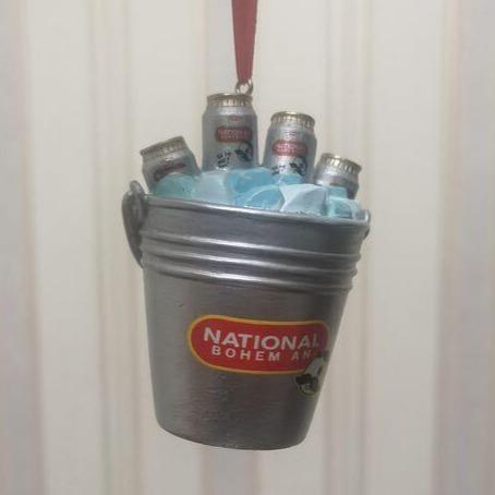 Natty Boh Cans in Tin Bucket / 3-D Ornament - Route One Apparel