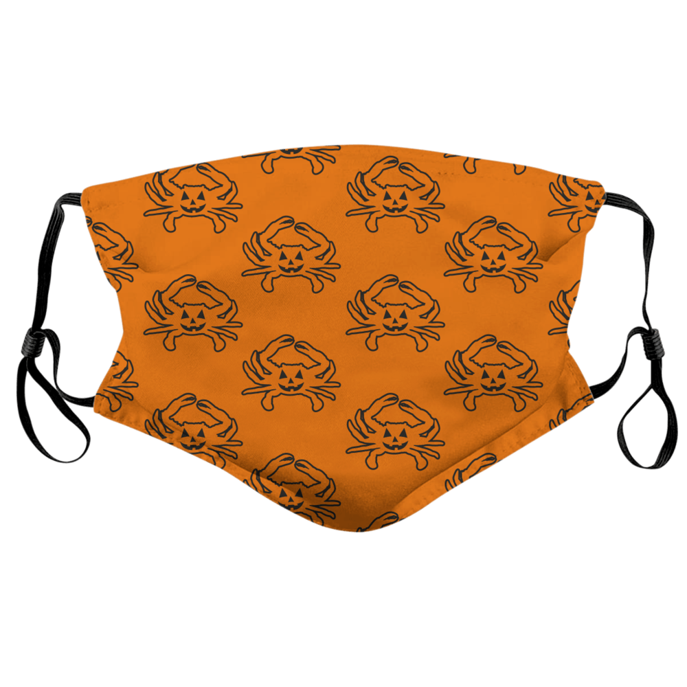 Halloween Jack Pumpkin Crab Pattern (Orange) / Face Mask - Route One Apparel