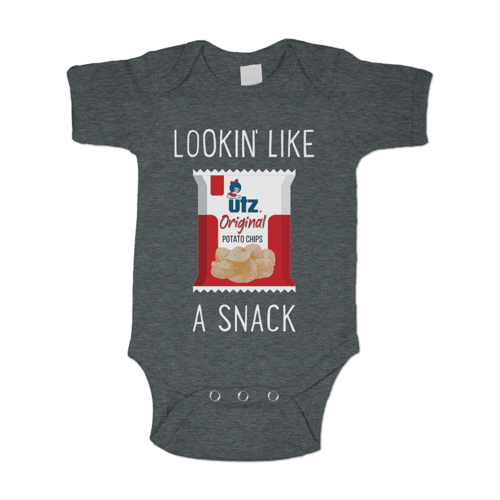 Utz Lookin' Like a Snack (Granite Heather) / Baby Onesie - Route One Apparel