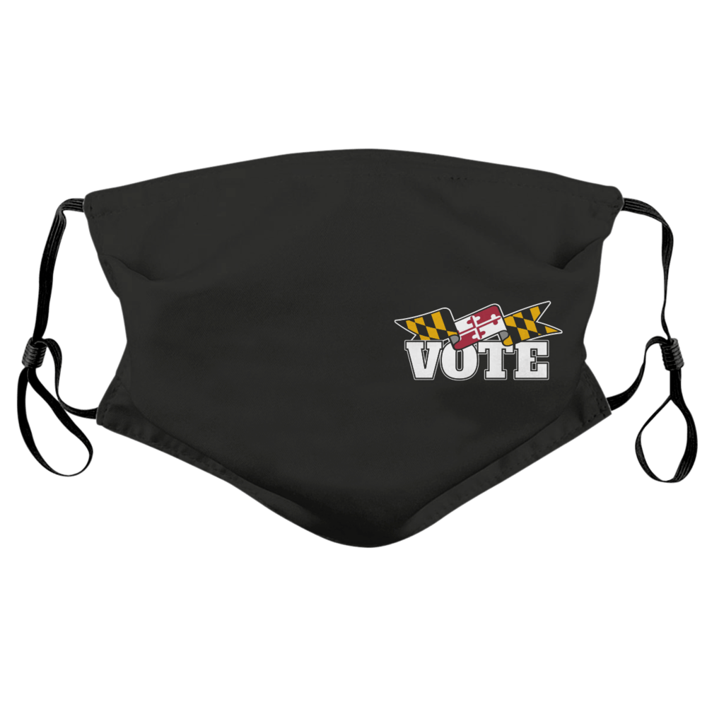 Side VOTE Maryland (Black) / Face Mask - Route One Apparel