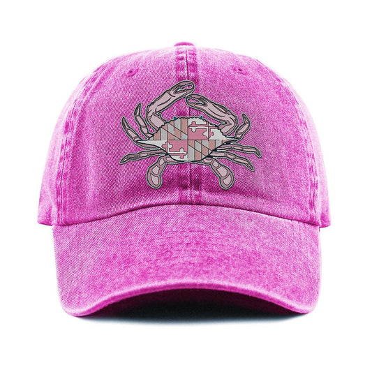 Pink Maryland Flag Crab (Hot Pink) / Baseball Hat - Route One Apparel
