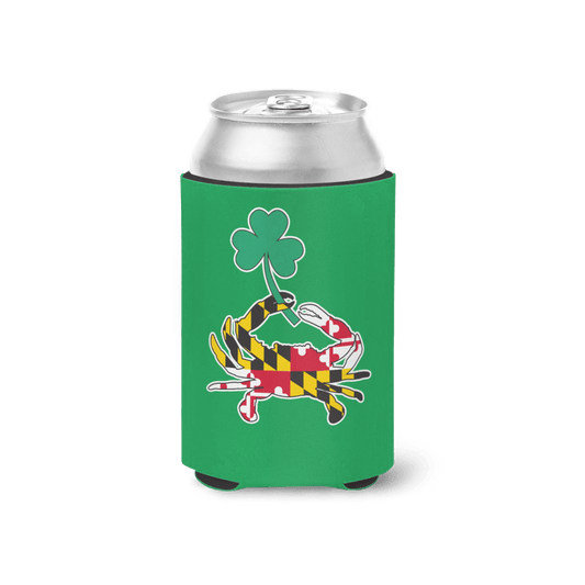 Maryland Full Flag Crab with Shamrock (Green) / Can Cooler - Route One Apparel