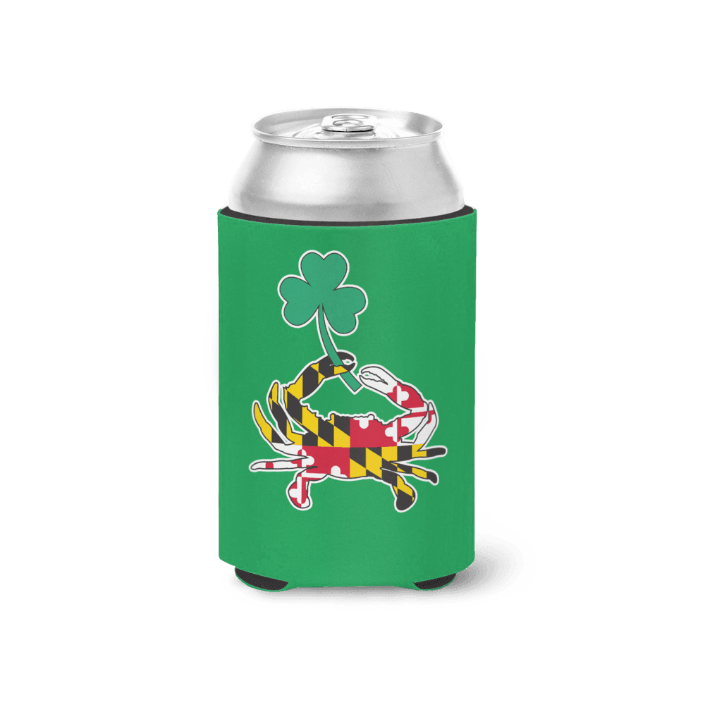 Maryland Full Flag Crab with Shamrock (Green) / Can Cooler - Route One Apparel