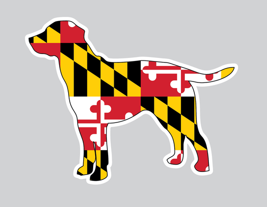 Dog Silhouette with Maryland Flag / Sticker - Route One Apparel