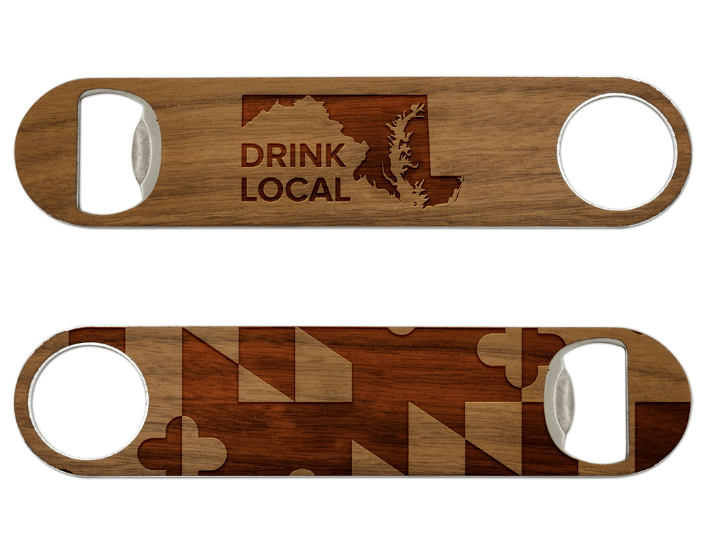 Drink Local Maryland Flag (Wooden) / Bottle Opener - Route One Apparel