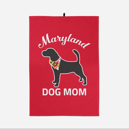 Maryland Dog Mom (Red) / Kitchen Towel - Route One Apparel