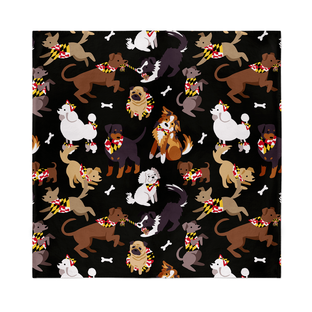 Maryland Doggies (Black) / Bandana (22 x 22 inch) - Route One Apparel