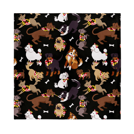Maryland Doggies (Black) / Bandana (22 x 22 inch) - Route One Apparel