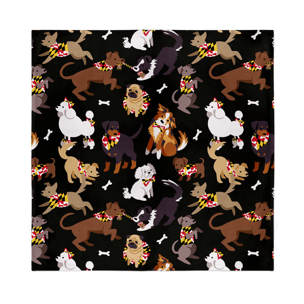 Maryland Doggies (Black) / Bandana (22 x 22 inch) - Route One Apparel
