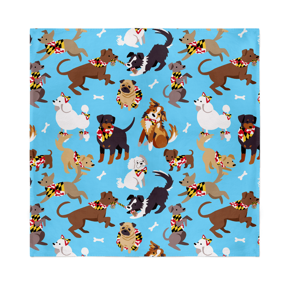Maryland Doggies (Blue) / Bandana (22 x 22 inch) - Route One Apparel