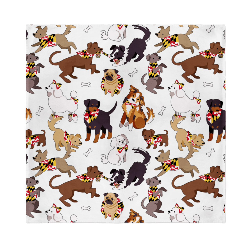 Maryland Doggies (White) / Bandana (22 x 22 inch) - Route One Apparel