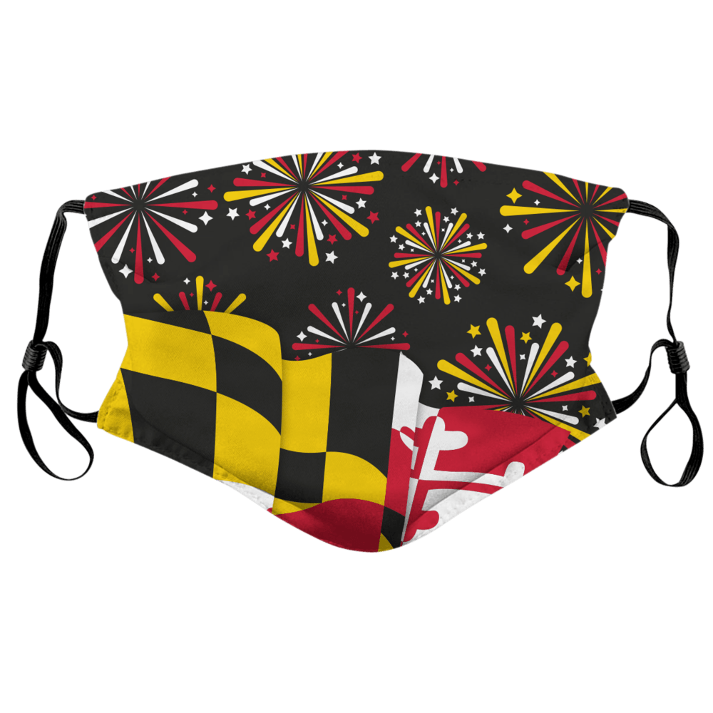 Maryland Flag and Fireworks / Face Mask - Route One Apparel