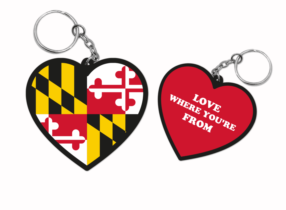 Maryland Flag Love Where You're From / Key Chain - Route One Apparel