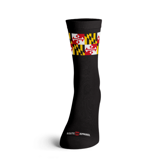 Maryland Flag Calf Wrap (Black) / Crew Socks - Route One Apparel