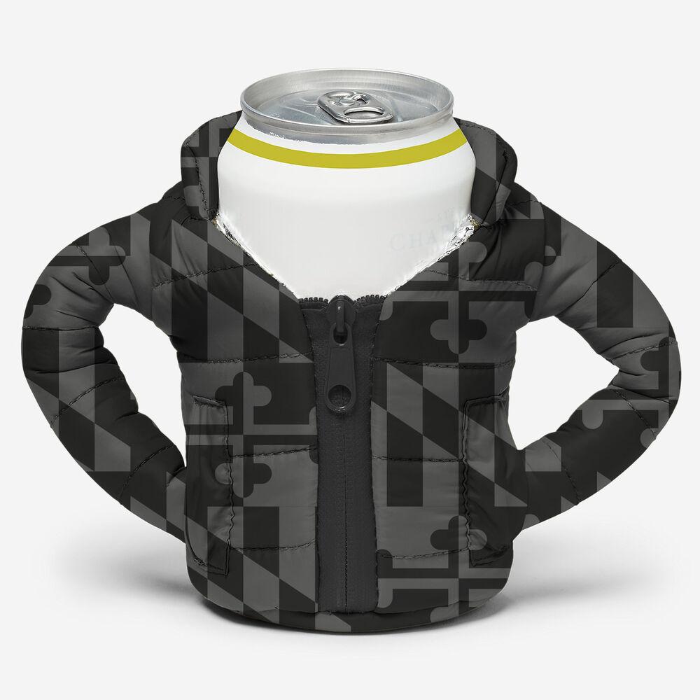 Greyscale Maryland Flag Winter Jacket  / Can Cooler - Route One Apparel