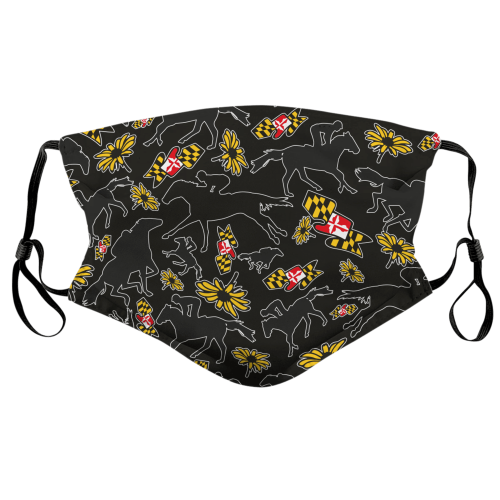 Maryland Horse Racing (Black) / Face Mask - Route One Apparel