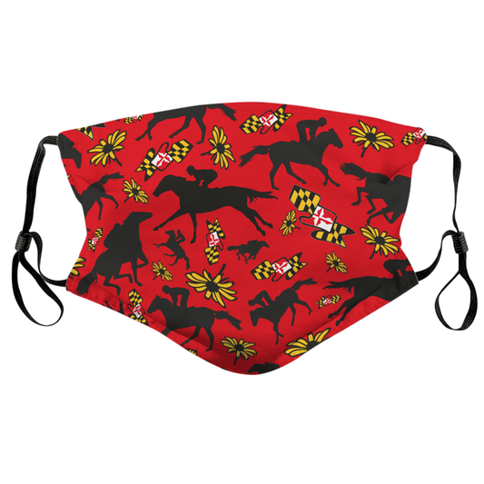 Maryland Horse Racing (Red) / Face Mask - Route One Apparel