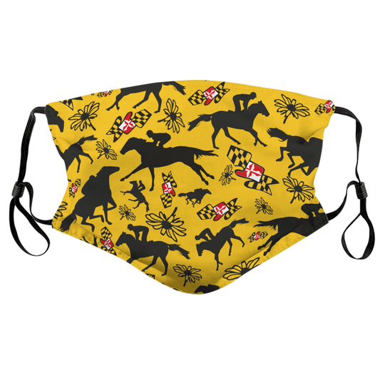 Maryland Horse Racing (Gold) / Face Mask - Route One Apparel