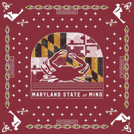 Maryland State of Mind (Red) / Bandana (22 x 22 inch) - Route One Apparel