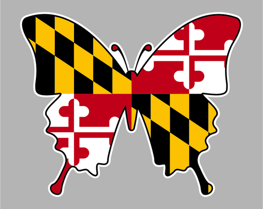 Maryland Flag Butterfly / Sticker - Route One Apparel