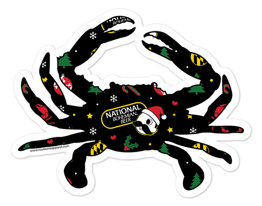 Natty Boh Christmas Crab / Sticker - Route One Apparel