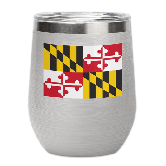 Maryland Flag Logo (Stainless) / Small Wine Tumbler - Route One Apparel