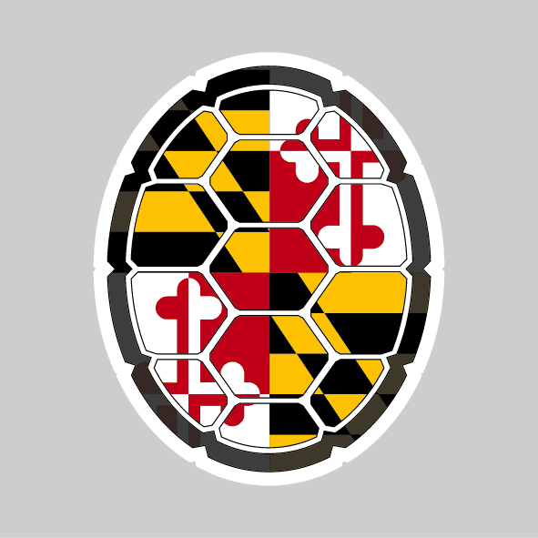Maryland Flag Turtle Shell / Sticker - Route One Apparel
